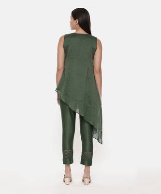 Green Chanderi Kota Co-Ord Set 6