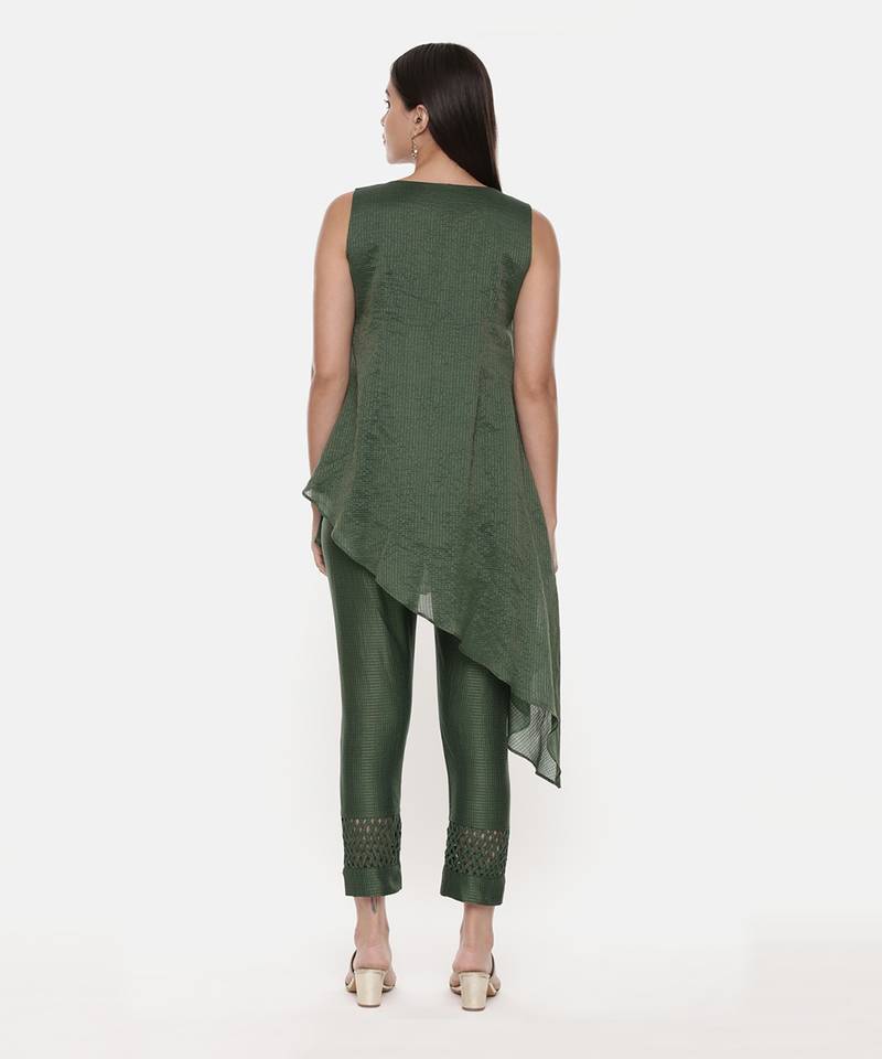 Green Chanderi Kota Co-Ord Set