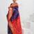 Blue Pure Silk Rajkot Patola Saree With Blouse Piece