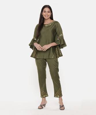 Green Silk Co-Ord Set 1