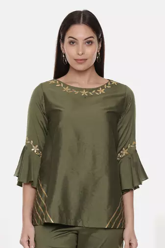 Green Silk Co-Ord Set