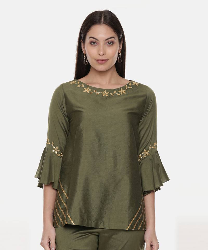 Green Silk Co-Ord Set