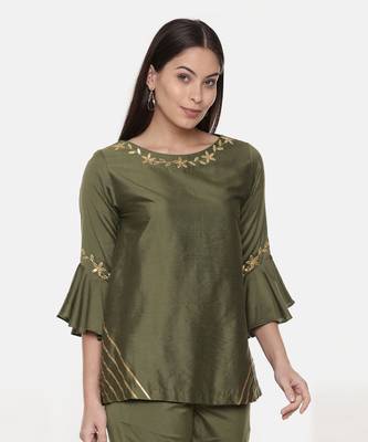 Green Silk Co-Ord Set 3