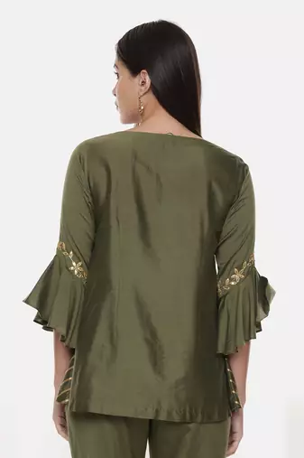 Green Silk Co-Ord Set