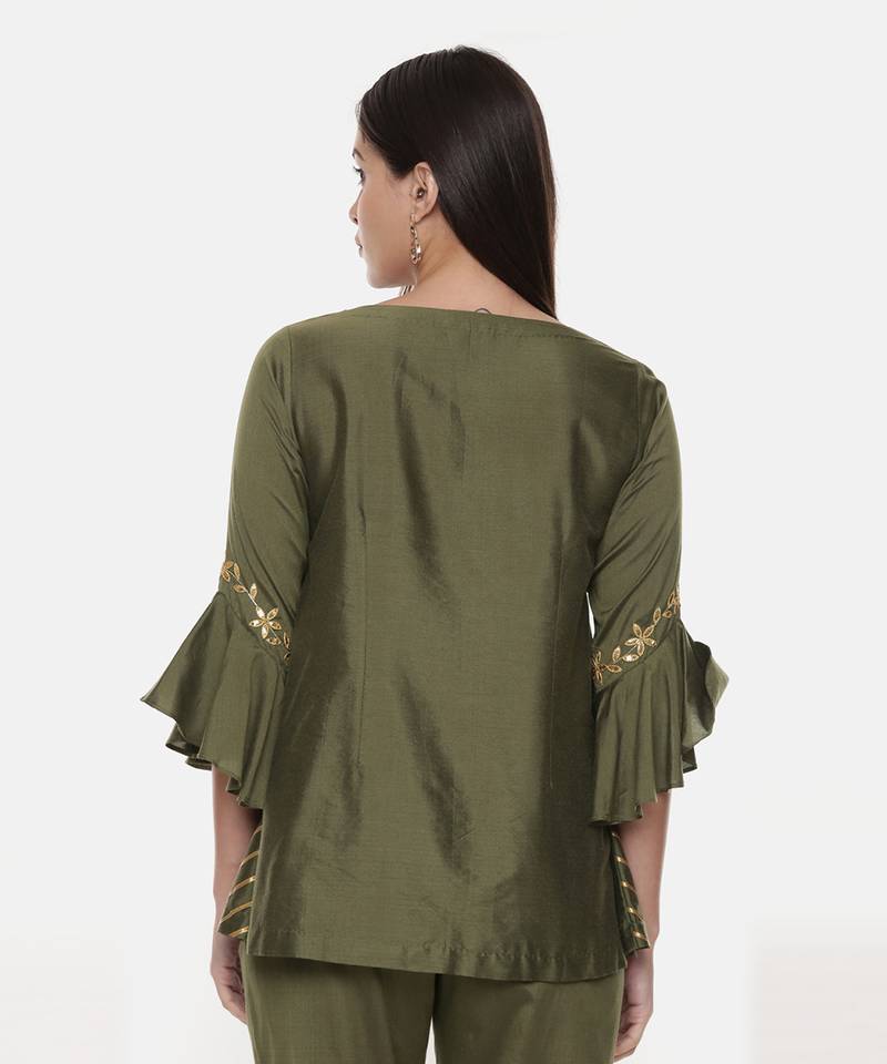 Green Silk Co-Ord Set