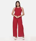 Red Cotton Stylish Jumpsuit