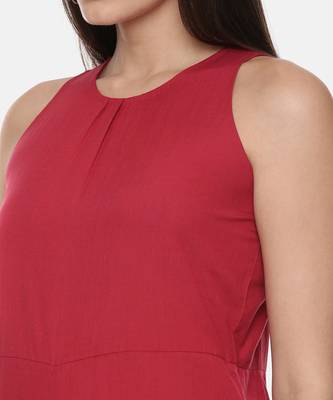 Red Cotton Stylish Jumpsuit 5