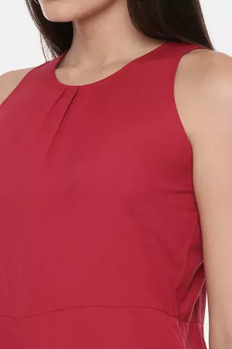Red Cotton Stylish Jumpsuit
