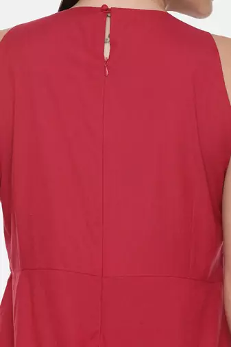 Red Cotton Stylish Jumpsuit