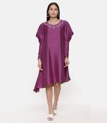 Silk Slub Wine Dress