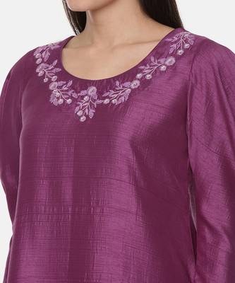 Silk Slub Wine Dress 2