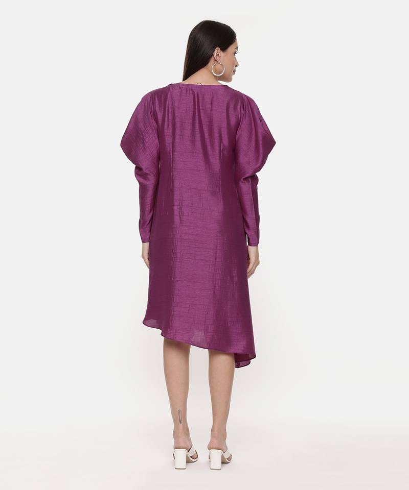 Silk Slub Wine Dress