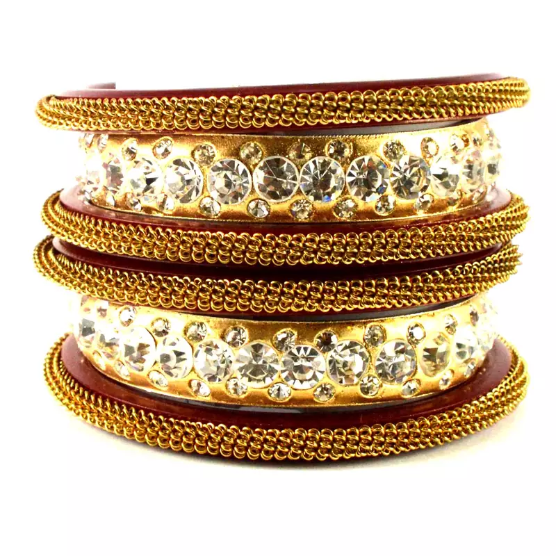 Extra Large Size Brass And Acrylic Bangle Color Golden