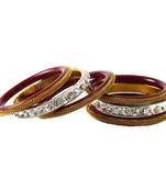 Extra Large Size Brass And Acrylic Bangle Color Golden