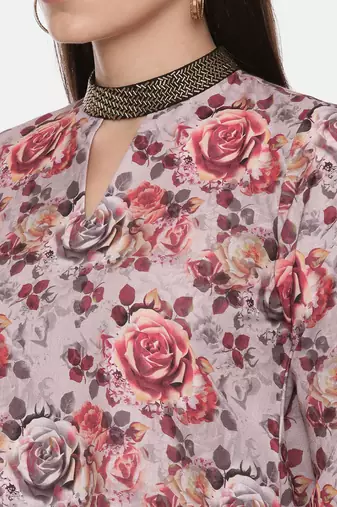 Asymetric Linen Cotton Print Dress