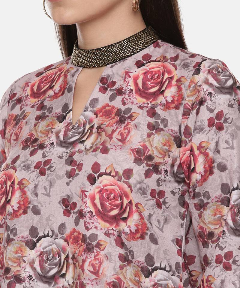 Asymetric Linen Cotton Print Dress