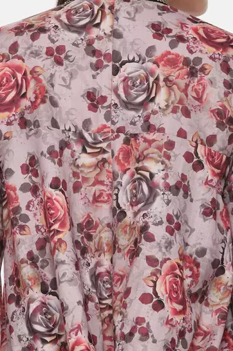 Asymetric Linen Cotton Print Dress