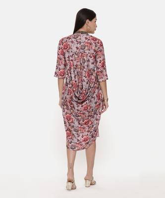 Asymetric Linen Cotton Print Dress 7