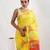 Yellow Matka Silk Saree With Blouse Piece
