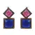 Vidhi White and Blue Stone in Gold Plated Stud Earrings