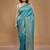 Blue Mulberry Silk Saree With Blouse Piece