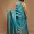 Blue Mulberry Silk Saree With Blouse Piece