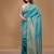 Blue Mulberry Silk Saree With Blouse Piece