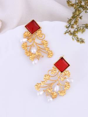 Gold plated drop and dangle earring 1
