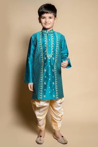 Nfc creation embroidery work kurta and patiyala set for boys best for ethnic wear, party wear, wedding wear.