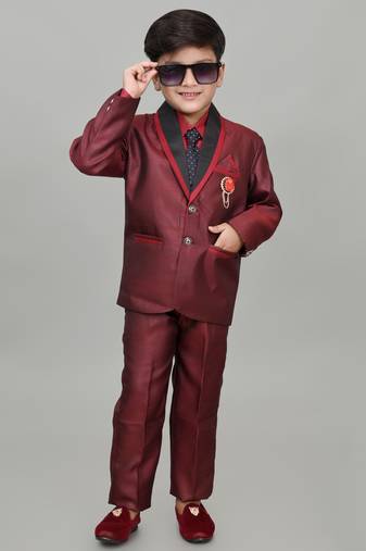 Nfc creation boys 3 piece coat suit with blazer,shirt, pant & tie (single breasted)for festive, party and wedding