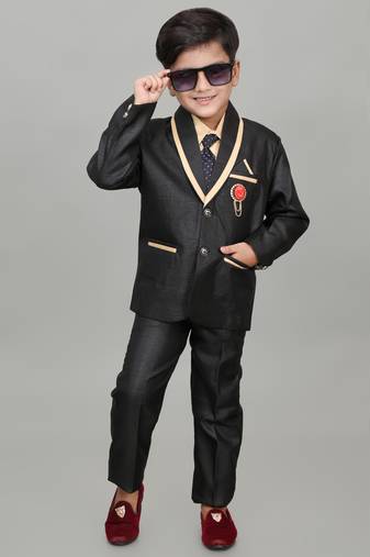 Nfc creation boys 3 piece coat suit with blazer,shirt, pant & tie (single breasted)for festive, party and wedding