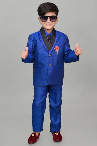 Nfc creation boys 3 piece coat suit with blazer,shirt, pant & tie (single breasted)for festive, party and wedding