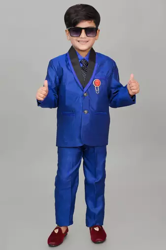 Nfc creation boys 3 piece coat suit with blazer,shirt, pant & tie (single breasted)for festive, party and wedding
