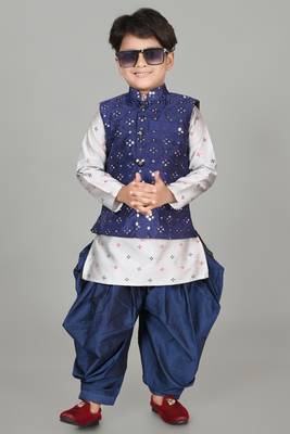 Mirror work kurta waistcoat and patiyala set 1