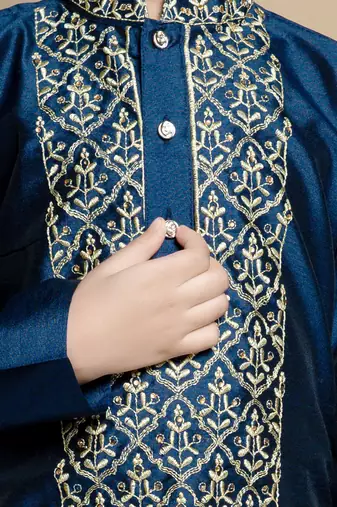 embroidery work kurta and patiyala set for boys best for ethnic wear, party wear, wedding wear.