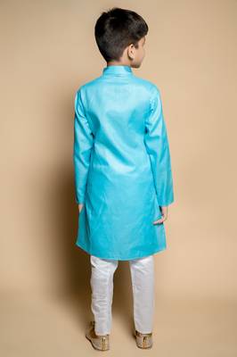 printed colored kurta and pajama set for boys best for ethnic wear party wear,wedding wear. 2