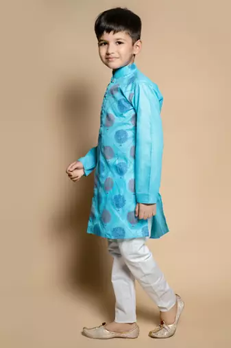 printed colored kurta and pajama set for boys best for ethnic wear party wear,wedding wear.
