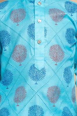 printed colored kurta and pajama set for boys best for ethnic wear party wear,wedding wear. 5