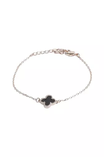 Aquastreet ritzy black clover bracelet for women & girls