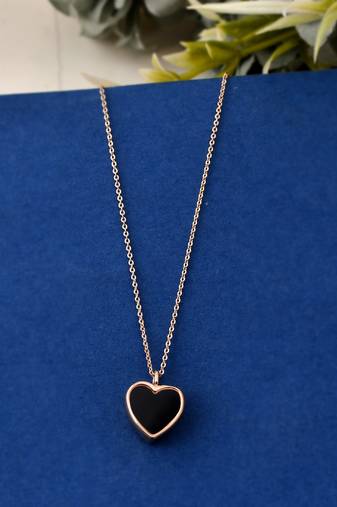 Aquastreet reversible black & white heart (2 in 1) pendant necklace/chain for women & girls