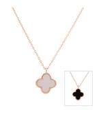Aquastreet rosegold minimalistic chain with crystal white clover pendant for girls and women