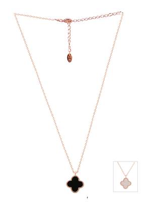 Aquastreet rosegold minimalistic chain with crystal white clover pendant for girls and women 2