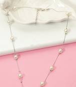 Aquastreet elegant white pearl necklace for women