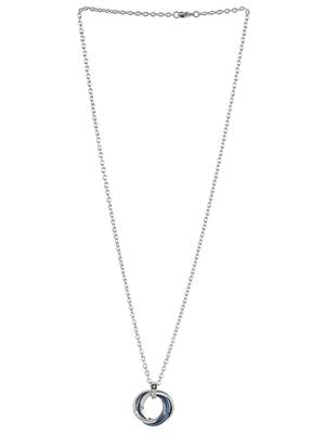 Aquastreet tri rings stainless steel with cz blue pendant necklace/chain for men and boys 4