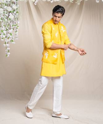 Yellow organza bundi set 2