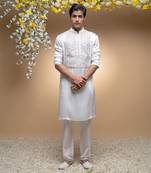 Ivory embroidered kurta set