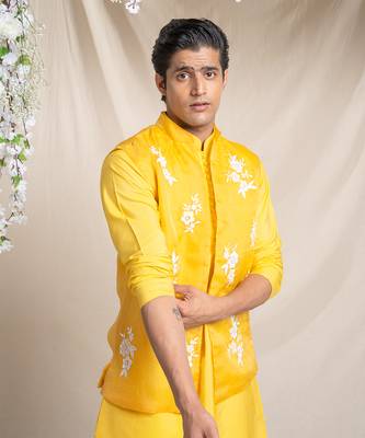 Yellow organza bundi set 3