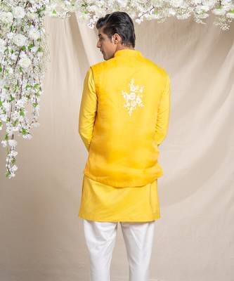 Yellow organza bundi set 4