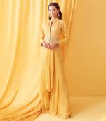 Mustard bundi saree concept set