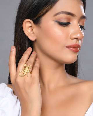 Gold plated handcrafted finger ring 2